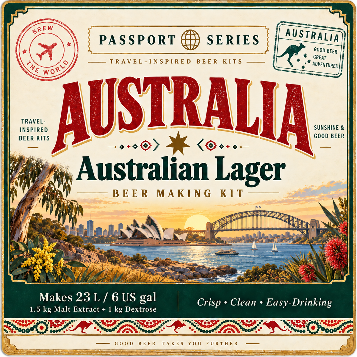 Crafted Series Passport Australian Lager Beer Making Kit