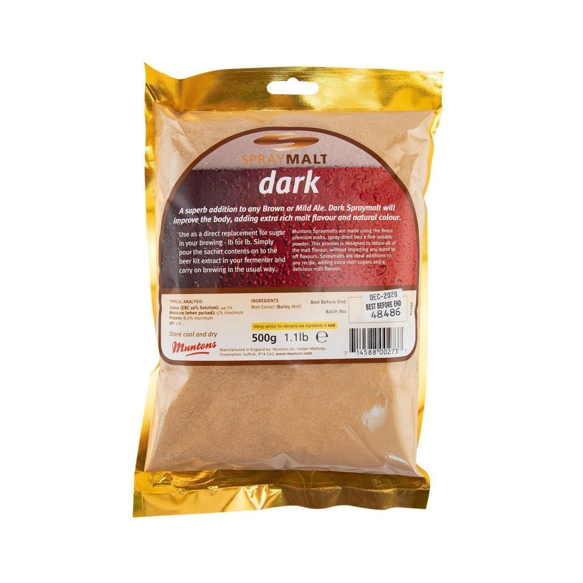 Muntons Dark Spraymalt Dry Malt Extract (500 g / 1.1 lb)