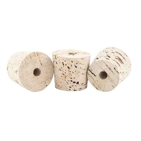 Tapered Cork Stoppers with 3/8 Bored Hole